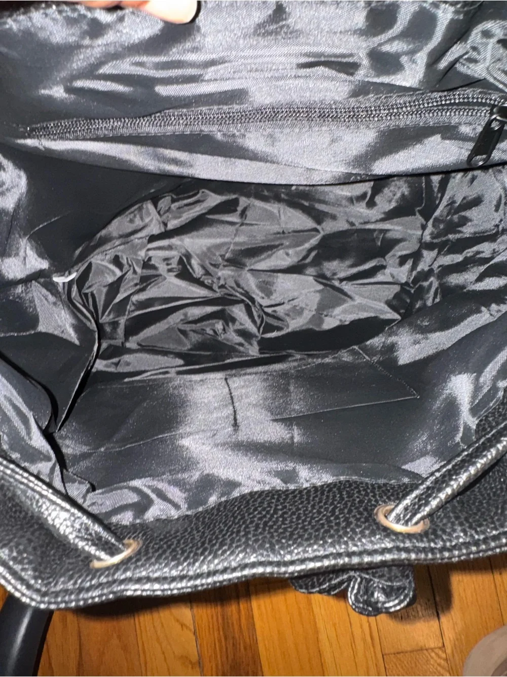 Bella Russo Black Faux Leather Backpack NWT